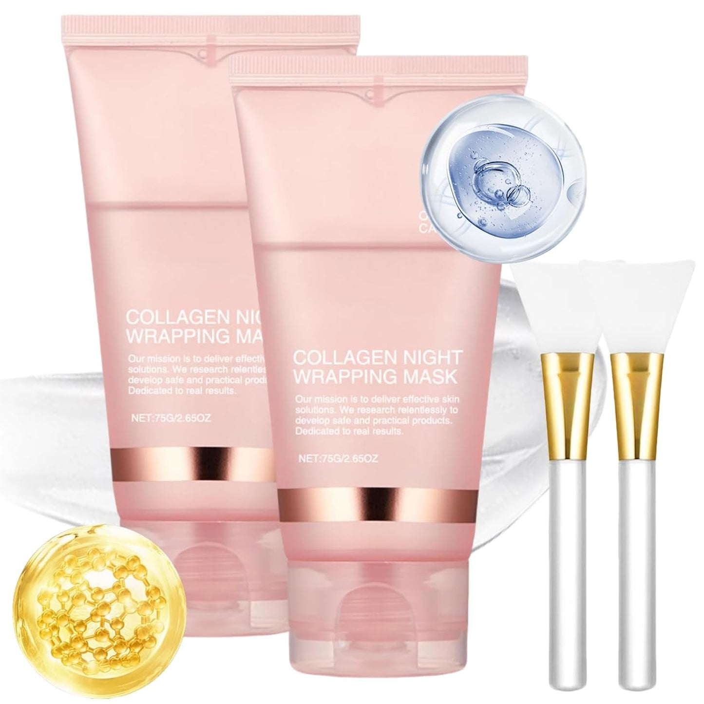 Collagen Overnight Wrapping Peel off Facial Mask, Collagen Night Wrapping Mask, Fiorenza Mascarilla Boost De Colágeno, Collagen Face Mask, SUBLIA Collagen Mask for Elasticity & Hydration